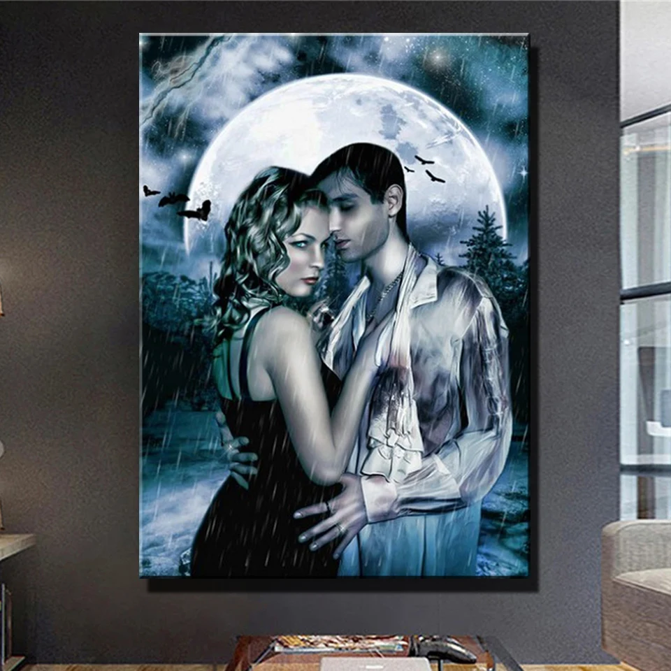 Алмазная живопись сделай сам Темный влюбленный вампир распродажа наборы для