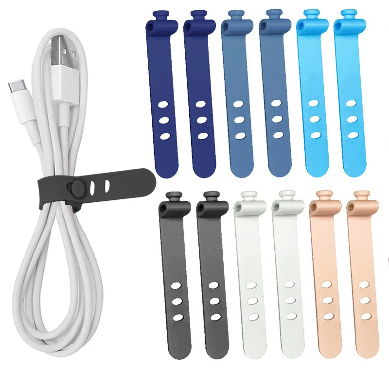 

Bobbin Holder Phone Cord Charger Winder Straps Hole Clips Line Earphone Management 3 Line Clip Storage Organizer Cable Data
