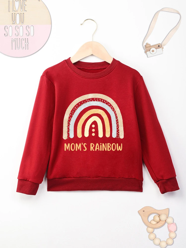 Одежда для мамы маленьких мальчиков и девочек красный свитшот с круглым вырезом