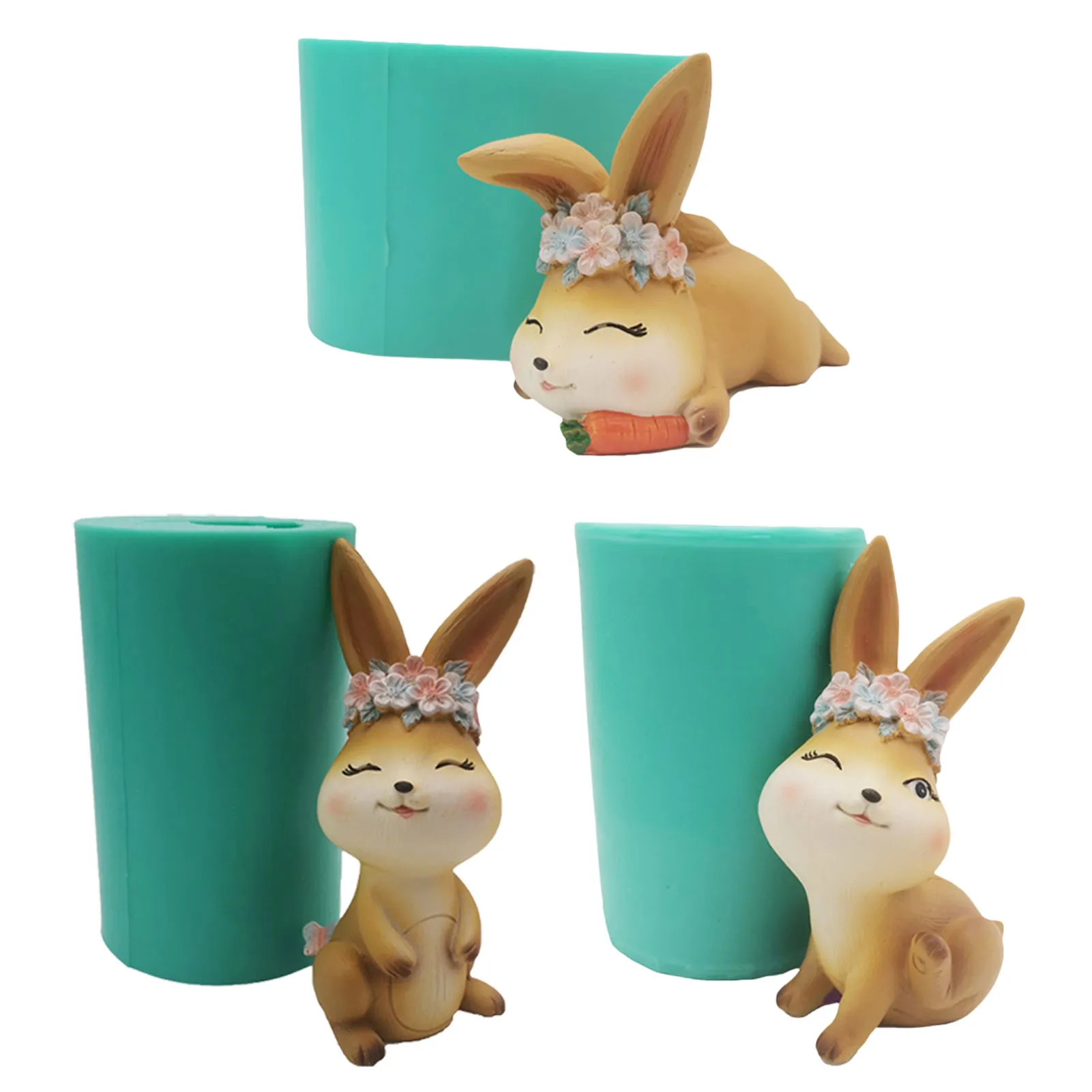 

New Easter Rabbit Fondant Silicone Mold Flower Cake Decorating Tools Chocolate Cookies Baking Mould DIY Clay Epoxy Mold