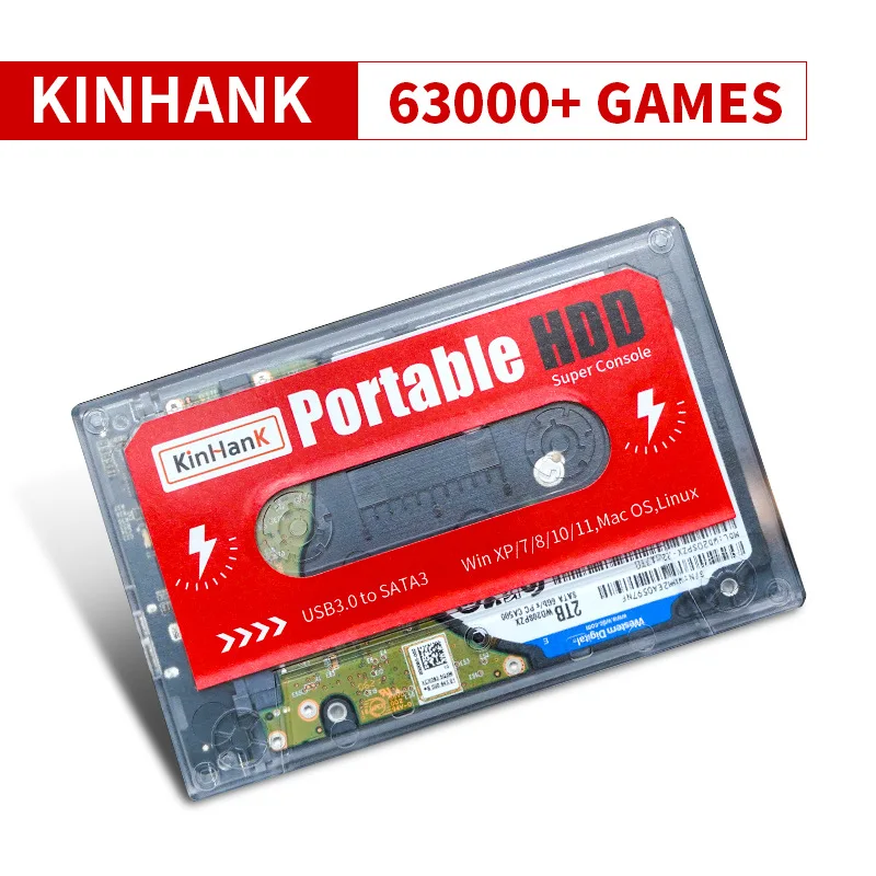 

2.5 inch 2TB HDD External Hard Drive Disk 63000+ Games for PSP PS2 PS3 PS1 Saturn Wii DC Wiiu For PC Laptop Super Console X
