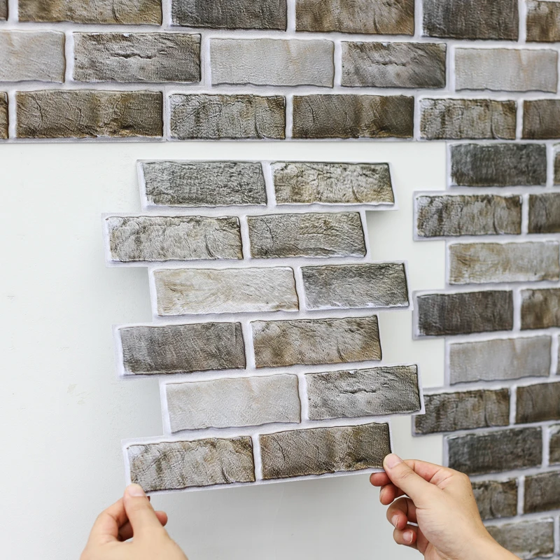 

Retro 3D self-adhesive wall stickers industrial style cultural brick wallpaper living room background wall shop renovation