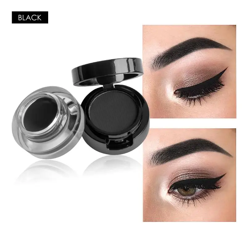 

2 Colors Double Layer Waterproof Eyebrow Cream High Pigmented Eyebrow Sweat-proof Eye Brow Gel Makeup Brown With Brow Brush