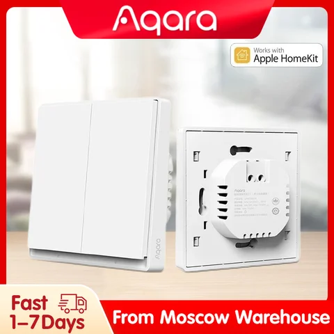 Умный настенный выключатель Aqara E1 ZigBee, беспроводной выключатель для умного дома, подключение FireWire, без нейтрального провода, для Xiaomi Home homekit, ...