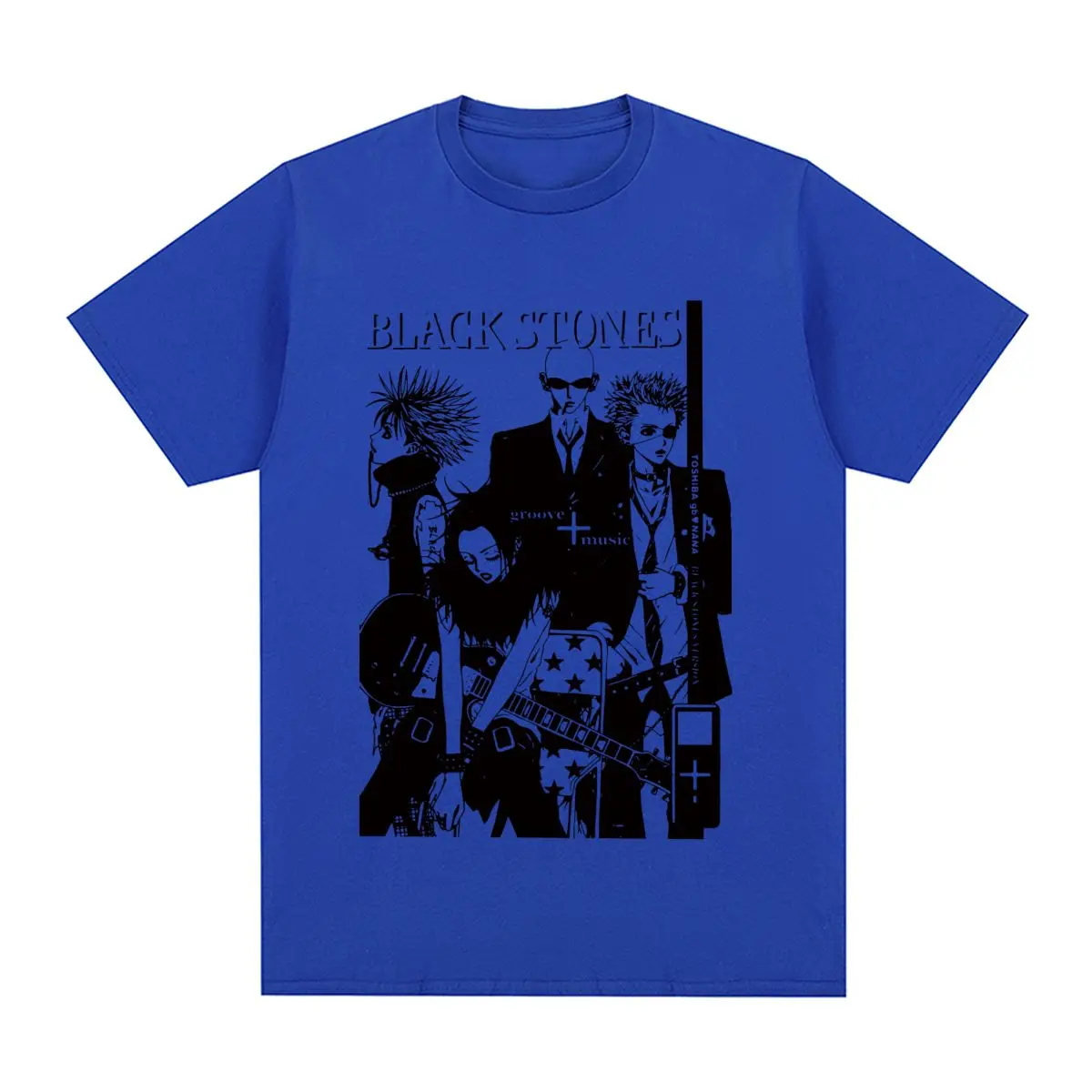 

Nana Black Stones Top - Black Vintage T-shirt_yythk Men's fashion breathable clothing Men's short sleeved T-shirt Japanese anime