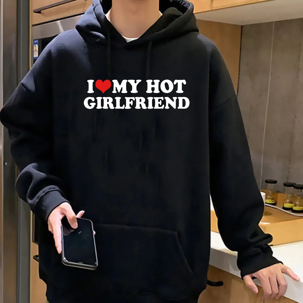 

i love my hot girlfriend hoodies women funny harajuku anime Hooded Shirt female Fleece sweater