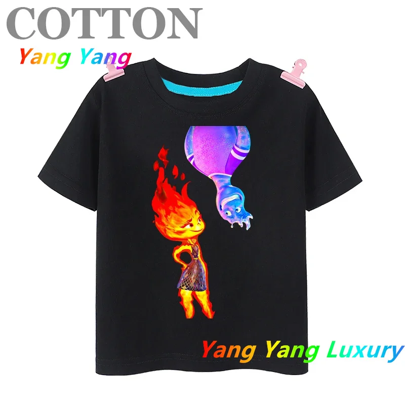 Повседневная хлопковая футболка унисекс с короткими рукавами для детей летняя