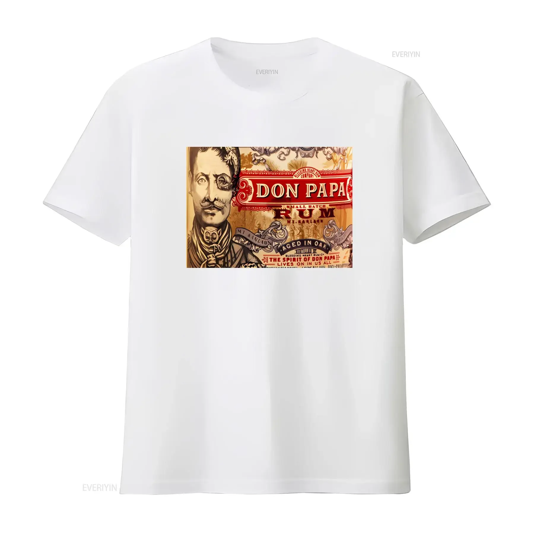 Фото Футболка Don Papa Rum Classic Logo в винтажном стиле для мужчин, мягкая стильная футболка с эффектом потертости для повседневной носки, homme №3