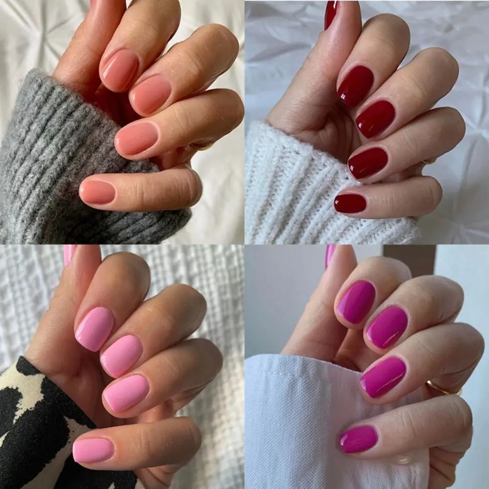 

24pcs Detachable Manicure DIY Fake Nials Pure Color False Nails Short French