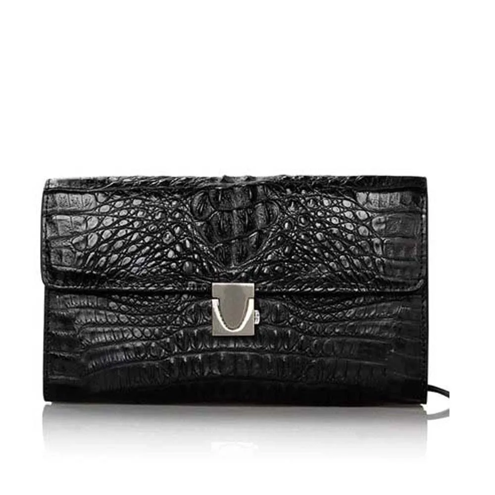

yuanyu crocodile handbags male clutch bagThailand import crocodile leather large capacity male Hand bag business with lock
