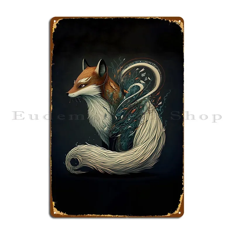 Fox And Wisps Teakitsune Yokai металлический знак на заказ вечерние украшения дизайн гаража