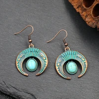 ibiza boho moon earrings women ethnic tribal natural stone jewelry summer earrings beach jewelry accessories wholesale