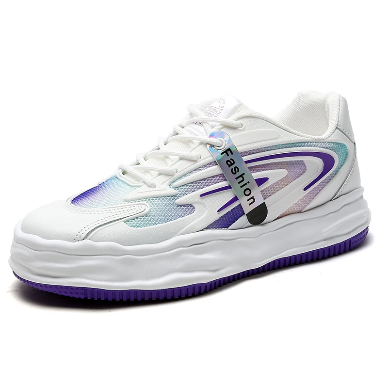 

Мужские классические кроссовки, повседневная обувь на массивной подошве, Нескользящие, износостойкие, для улицы, для скейтборда, белые, для ...