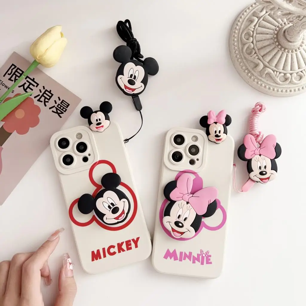 Для OPPO Reno 4F 4lite 5lite 5 7 4G 8 8T 10 PRo Minnie head чехол с веревкой-держателем