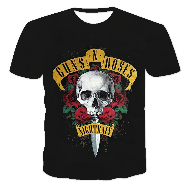 

2022 Men's t shirt Fashion guns n roses Tshirts Summer Tops Tees GnR Rock T-shirt Men loose t-shirts Plus Size Harajuku Clothing