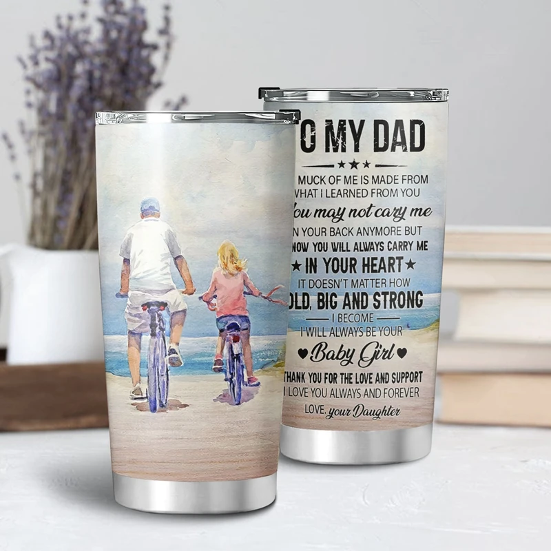 

Изолированная стеклянная кружка с крышкой, 20 унций, подарок от дочери, я люблю тебя, кружка из нержавеющей стали