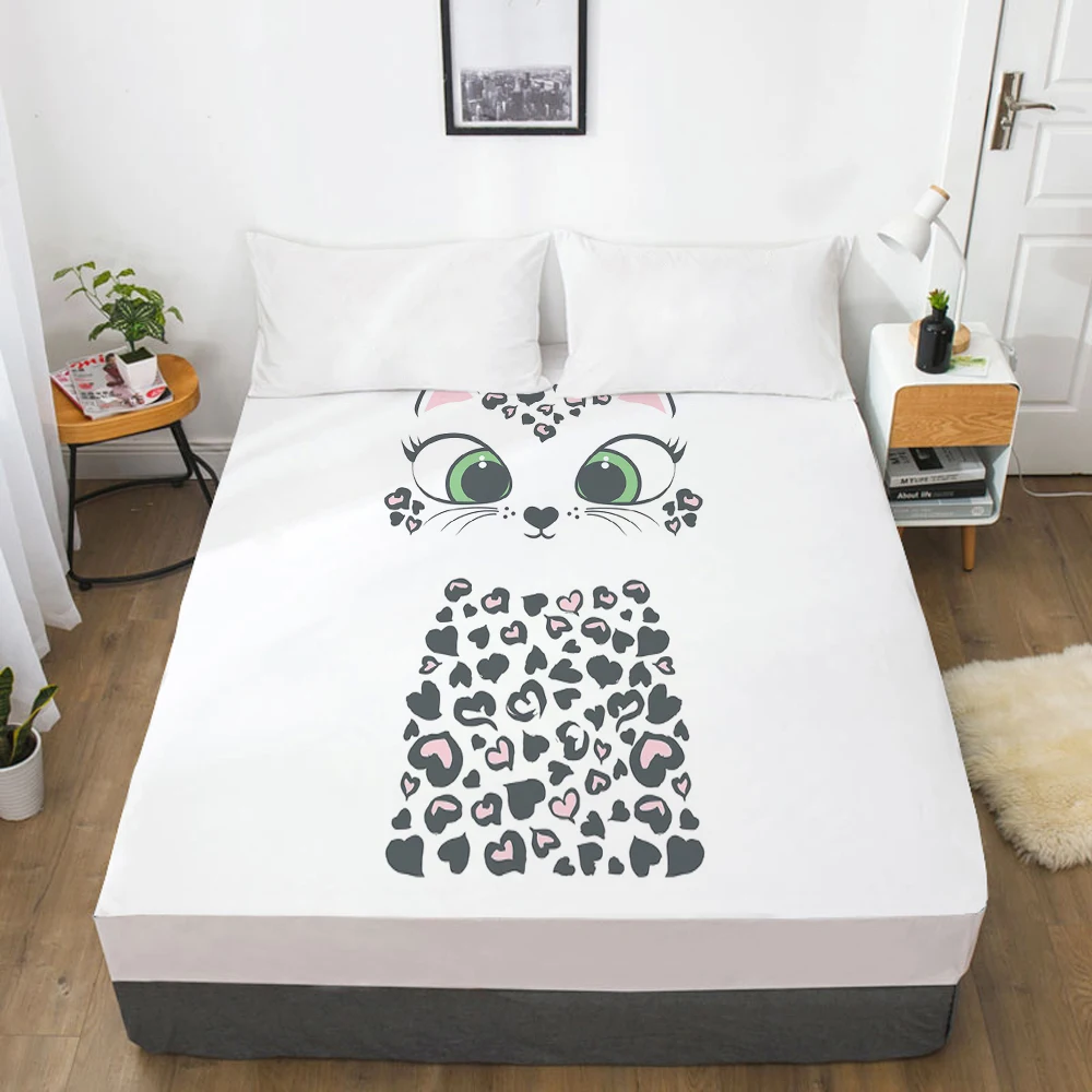 

Простыня для кровати с мультяшным котом и эластичной лентой
