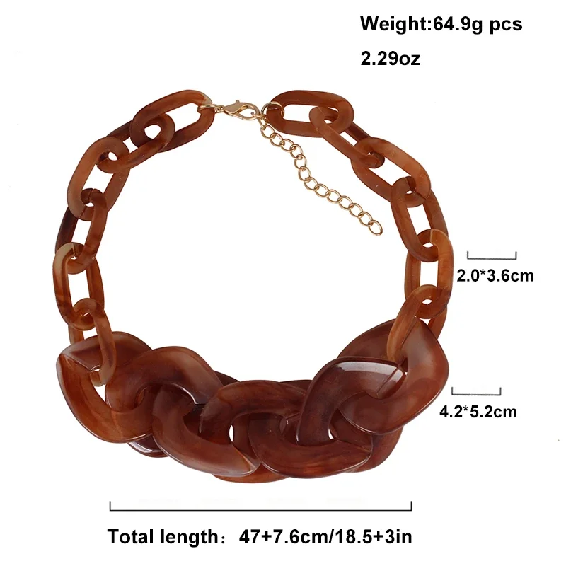 Новое богемное акриловое Большое Квадратное ожерелье с цепочкой для мужчин и