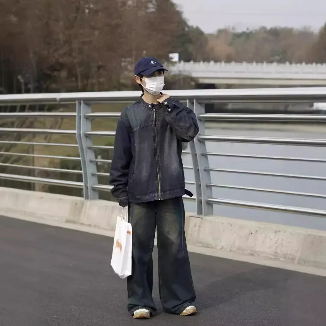 Винтажная джинсовая куртка в американском стиле для мужчин высококачественная