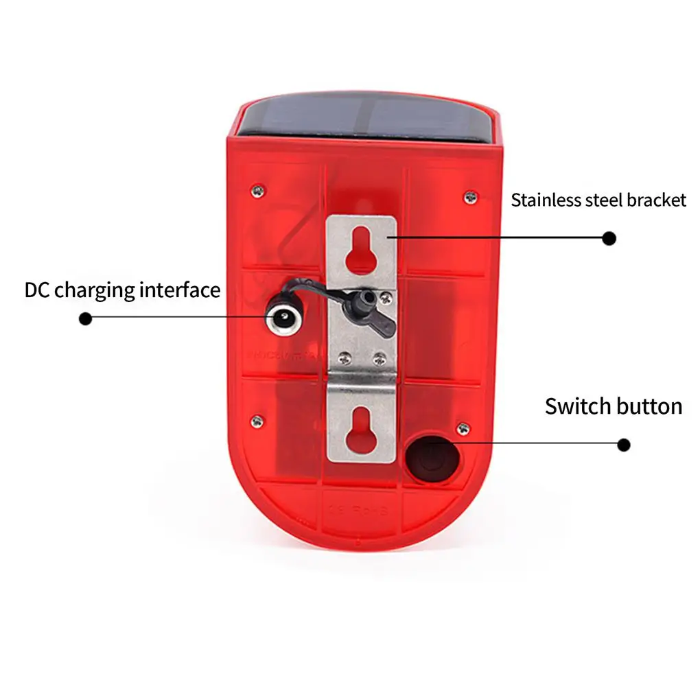 

Solar Alarm Light Safety Alarm Light Motion Sensor Security Light Waterproof LED Flashing 129 db