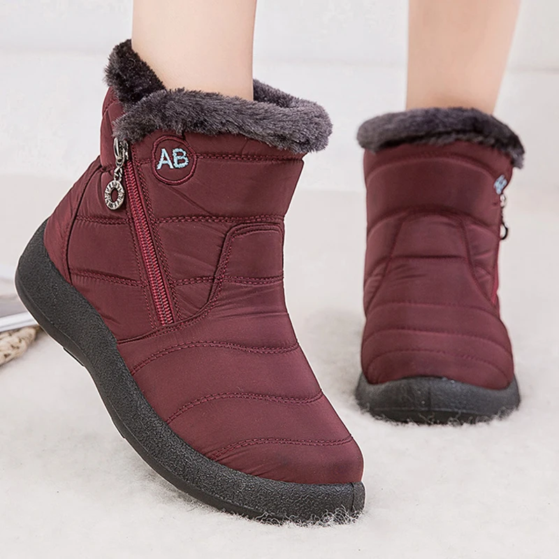 Women Winter Boots Non-slip Women Snow Boots Fur Warm Ankle Boots for Women Down Waterproof Booties Botas Mujer 35-43