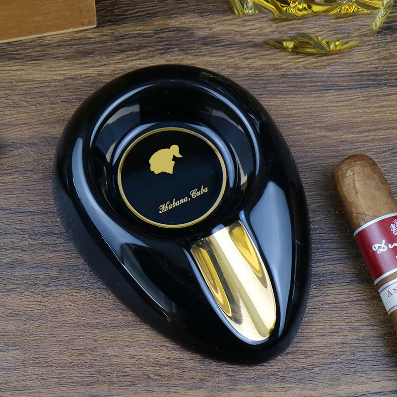 

Cigar Ashtray Single Home Ceramic Ashtray Luxury Tobacco 1 Rest Holder Portable Cigar Ash Tray Gadgets Smoking Accessories Gift