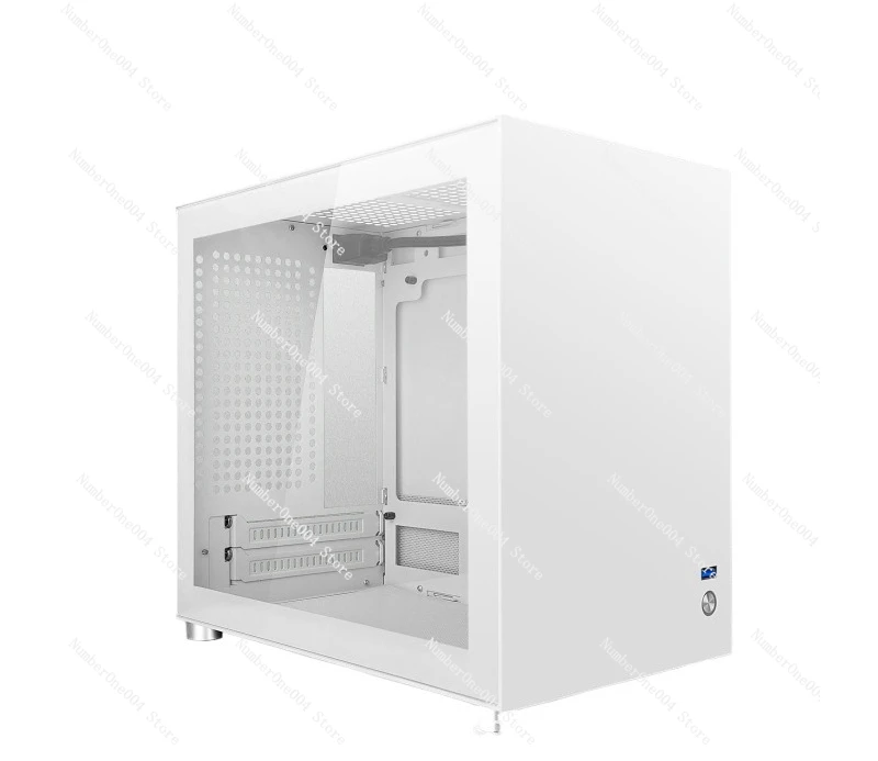 Фото M02 Белый корпус ITX из закаленного стекла с двойной панелью поддерживает стальной компактный корпус блока питания ATX №1