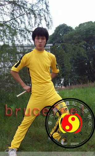 Классическая желтая Униформа кунг-фу костюм Брюса Ли для косплея JKD Jeet Kune Do Death Game