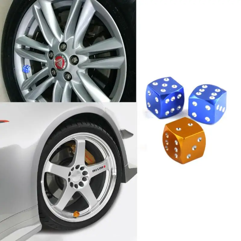 

4pcs/set Aluminum Alloy Car Dice Dust Valve Stem Caps Auto Motorcycle Electric Cars Tire Valve Dustproof Cover Car Accessories