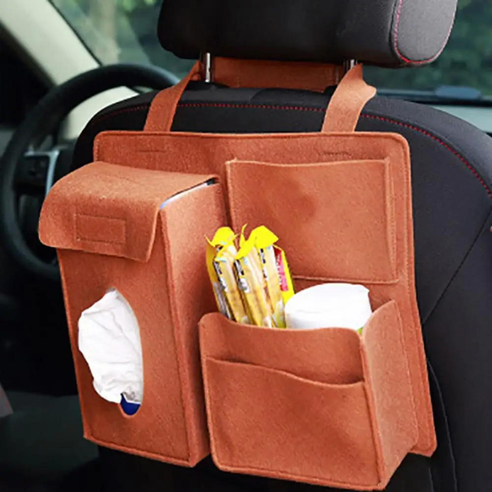 

Контейнер для хранения сиденья, привлекательный, с несколькими карманами, экологически чистый, из фетра, для заднего сиденья автомобиля