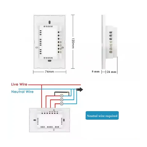 Shawader White Edge Wi-Fi умный настенный выключатель стеклянные сенсорные выключатели питания беспроводной голосовой пульт дистанционного управления от Tuya Alexa Google Home