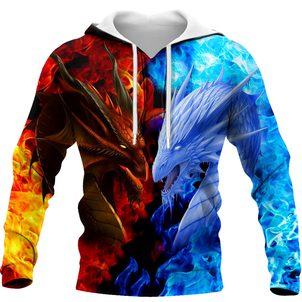 

CLOOCL Fire & Ice Dragon 3D Full Printing Autumn Men Hoodie Unisex Fashion Hooded Sweatshirt Casual Jacket Tracksuits