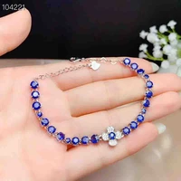 natural sri lankan sapphire chain bracelet for women real blue gemstone s925 silver top quality fine jewelry party gift