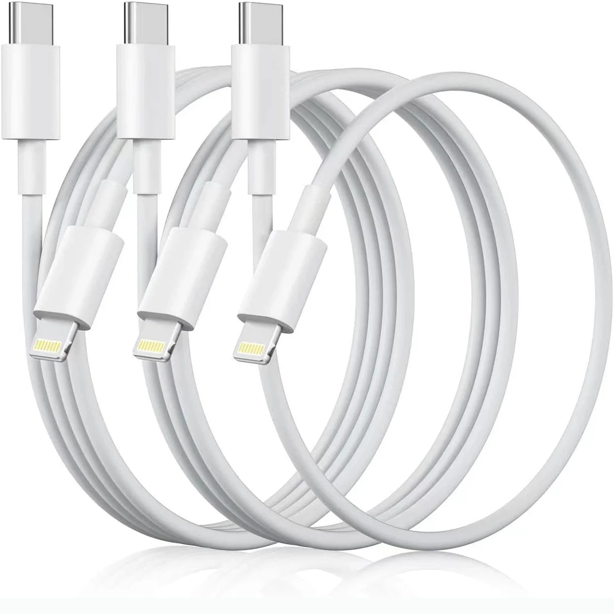 

3-Pack USB C to Lightning Cable PD 20W Fast Charge Data Cable iPhone 14 13 11 12 Pro Max Plus 8 XR XS[0.2m&1m&2m]