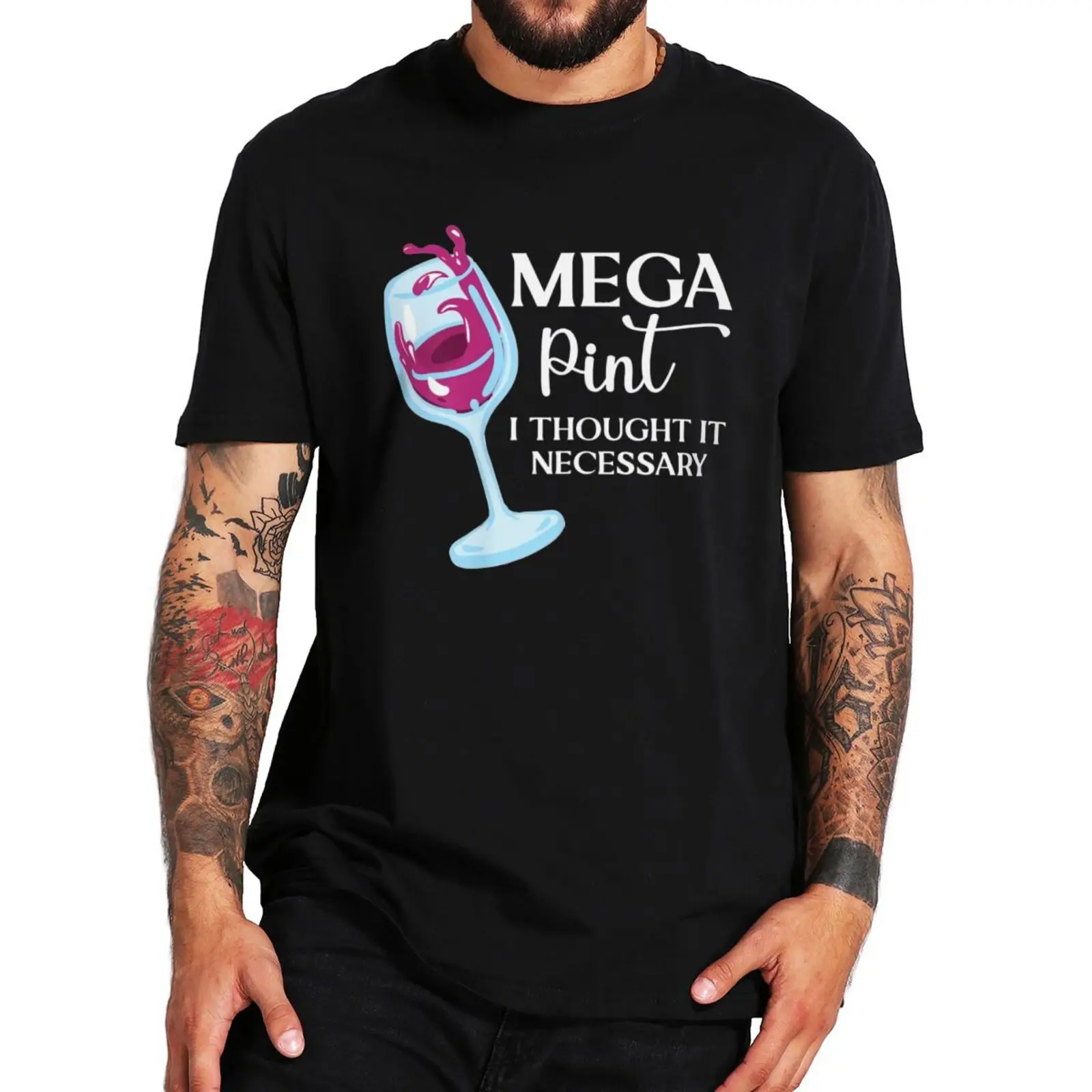

Забавная саркастическая футболка Mega Pint, я думал, что это необходимо, не счастлива в любое время, забавный мем, искусственный хлопок 100%