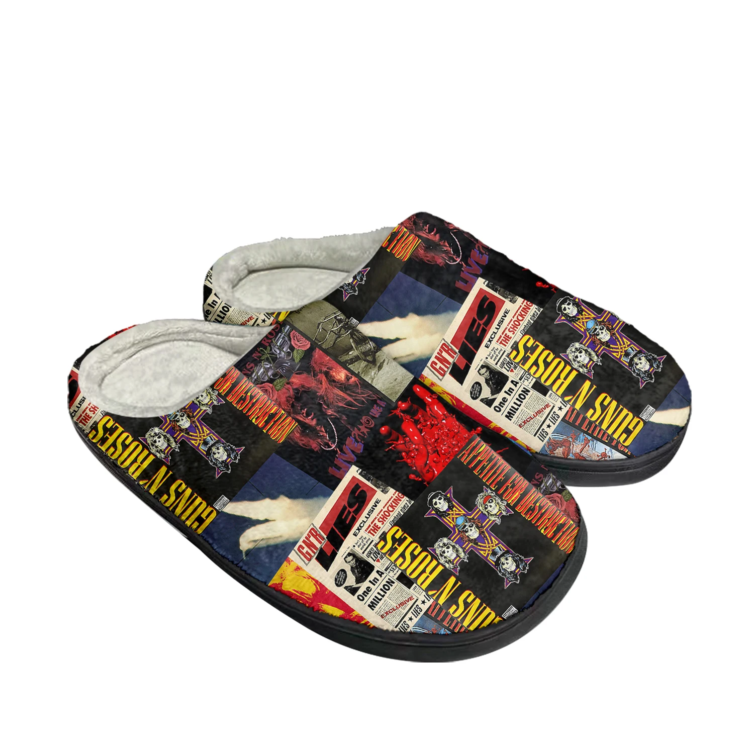 Guns N Roses Heavy Metal Rock Band Home Cotton Custom Slippers Mens Womens Sandals Plush Bedroom Keep Warm Shoe Thermal Slipper