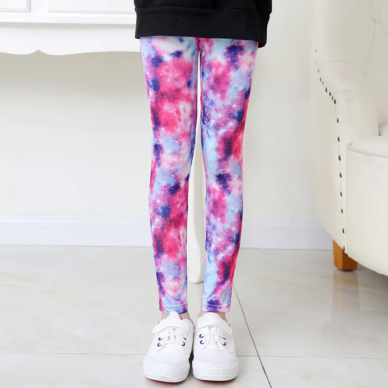 

Child 2 to 9 Years Teenage Girls Leggings for Kids Rainbow Print Casual Floral Pencil Pants Cute Toddler Skinny Trousers