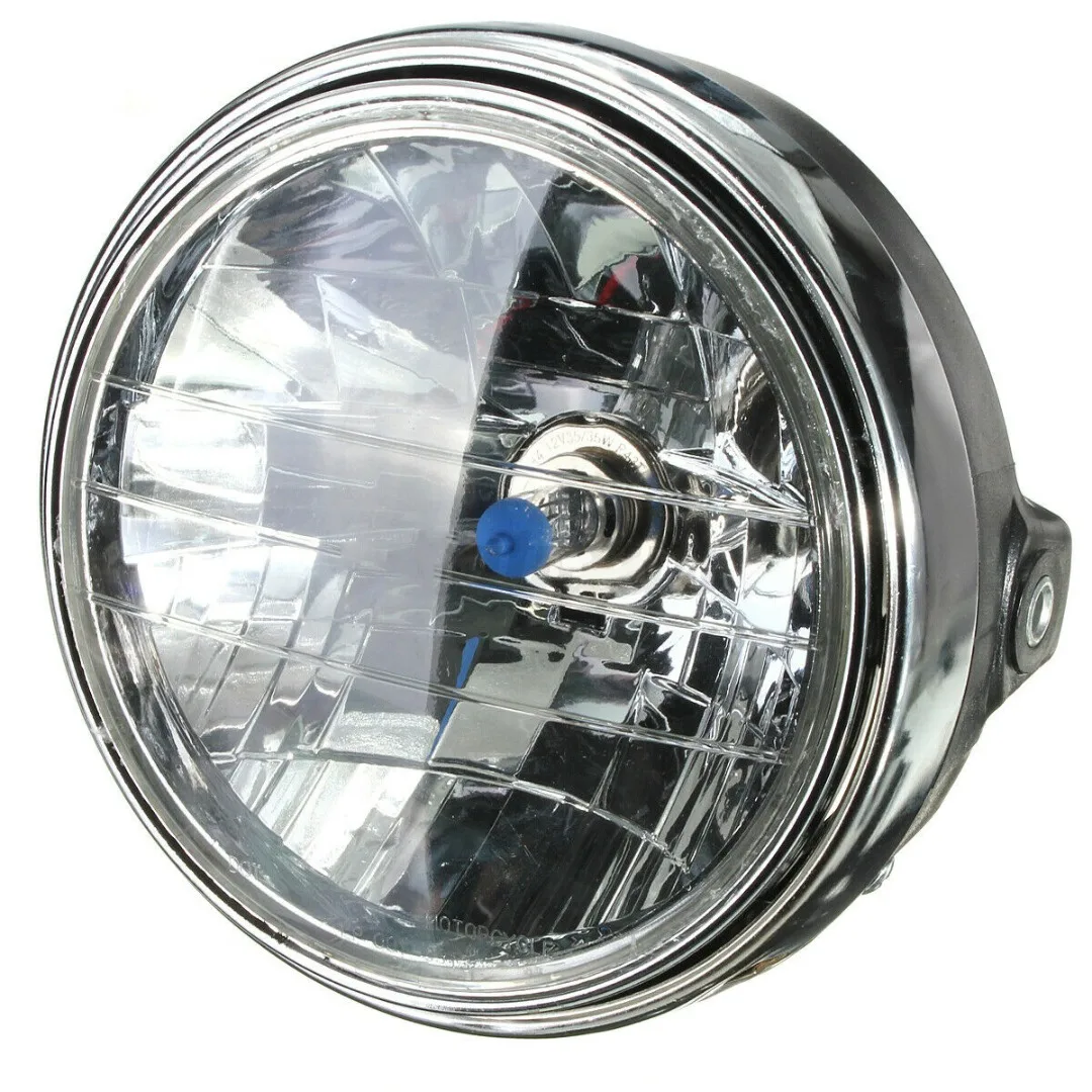

1pc Universal 7 Inch Motorcycle Headlamp H4 12V P43T Modified Headlight Assembly Motorbike Warm White High Low Beam Front Light