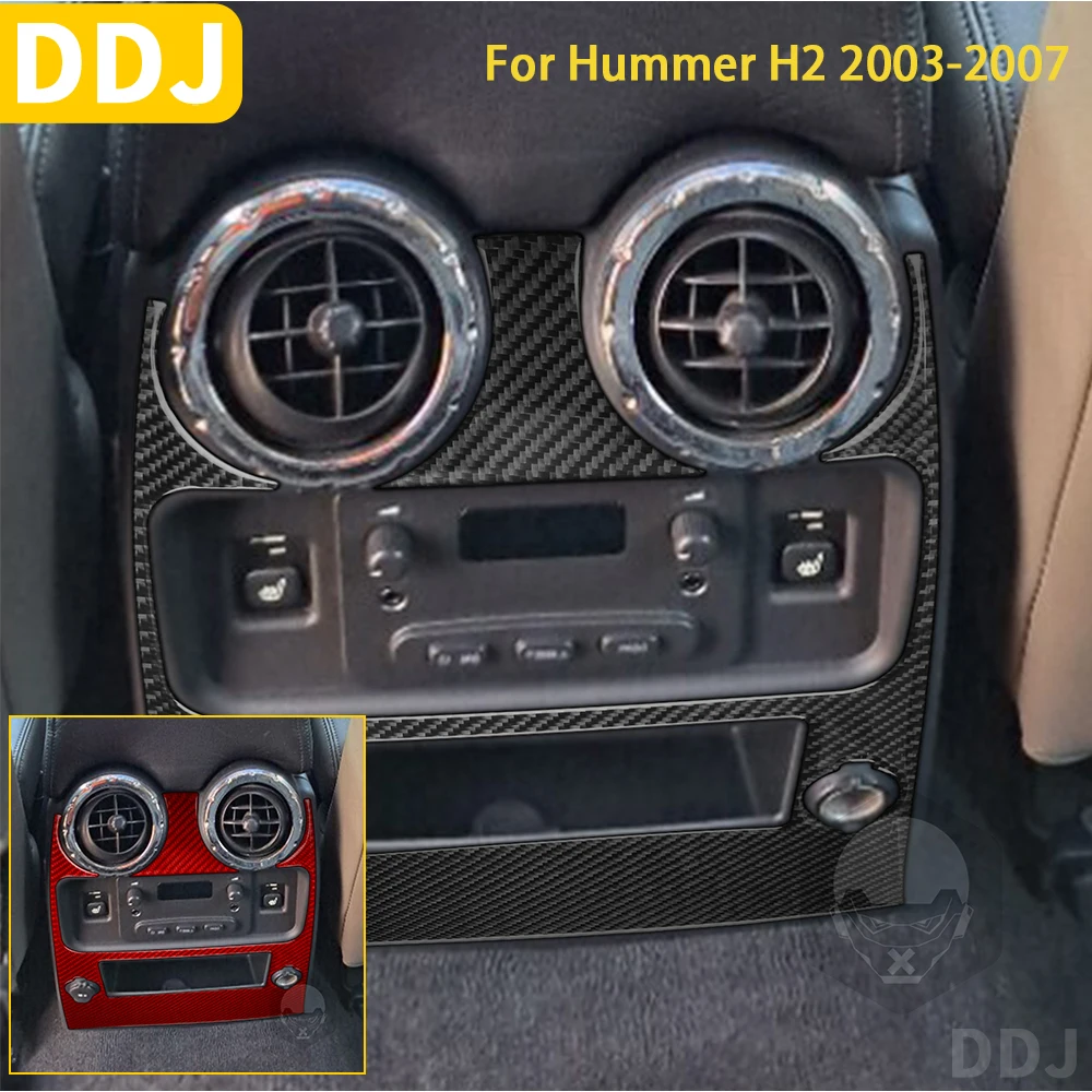 

For Hummer H2 2003 2004 2005 2006 2007 Accessories Carbon Fiber Car Interior Rear Console Panel Trim Sticker Decoration