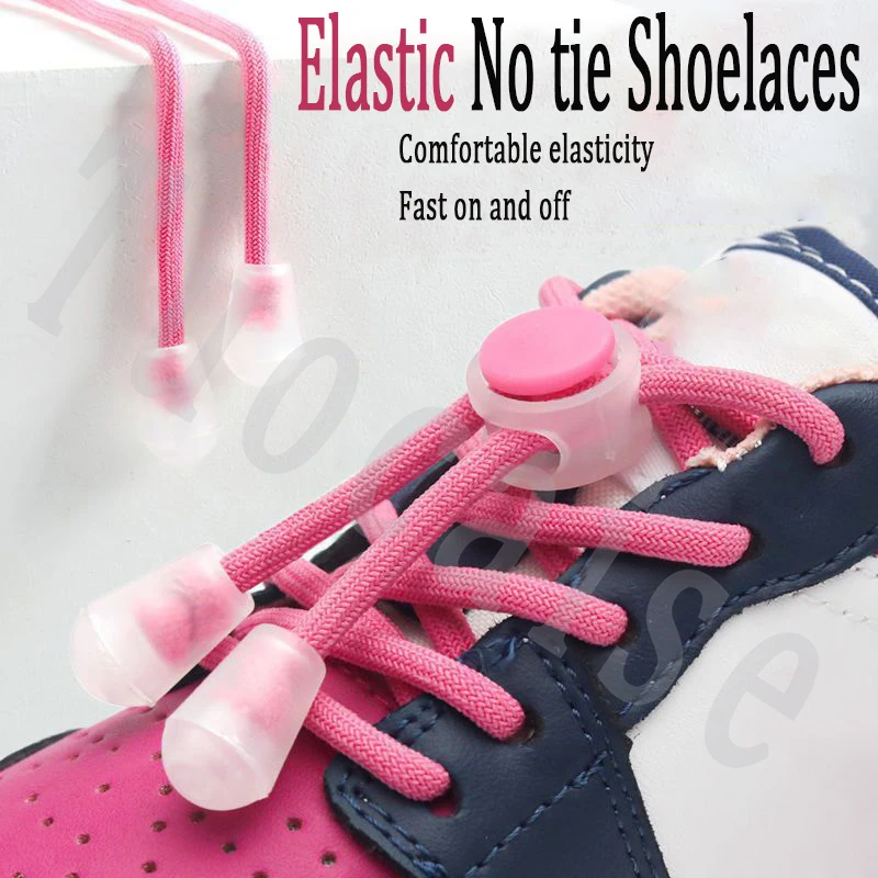 

Without ties Elastic laces Spring Lock Shoelaces Sneakers Kids Adult Quick Shoe laces Rubber Bands Round No tie Shoeace Shoes