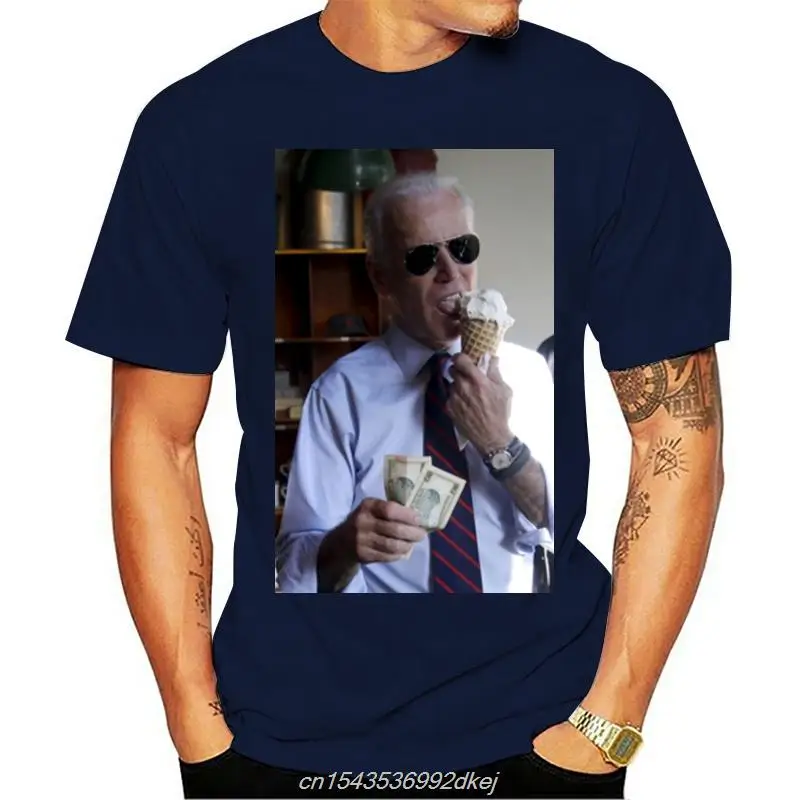 

New President Joe Biden 2021 Funny Ice Cream Mens T Shirt Clothing Size S 2xl Men Women Cartoon Casual Short