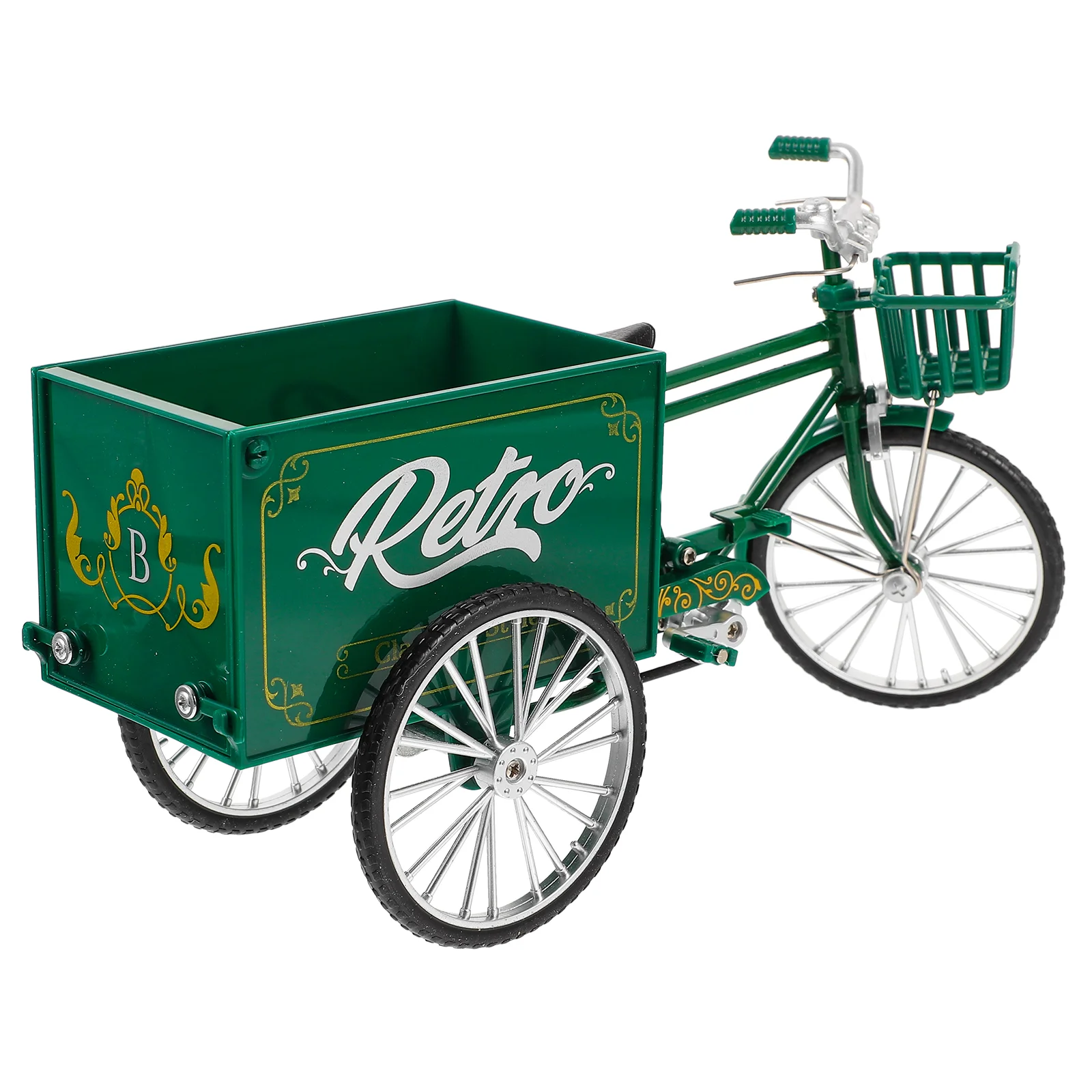 

Vintage Tricycle Model Decor Retro Tricycle Ornament Home Desktop Tricycle Craft Ornament