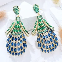 jimbora new luxury charm shiny full cz women vintage big dangle drop earring set 2022 trend earings female jewelry high quality