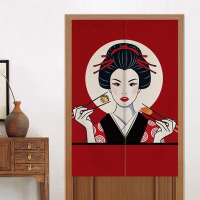 Дверные занавески в японском стиле для ресторана Ukiyoe, кухонные окна, суши, Норен, Декор для дома, гостиной