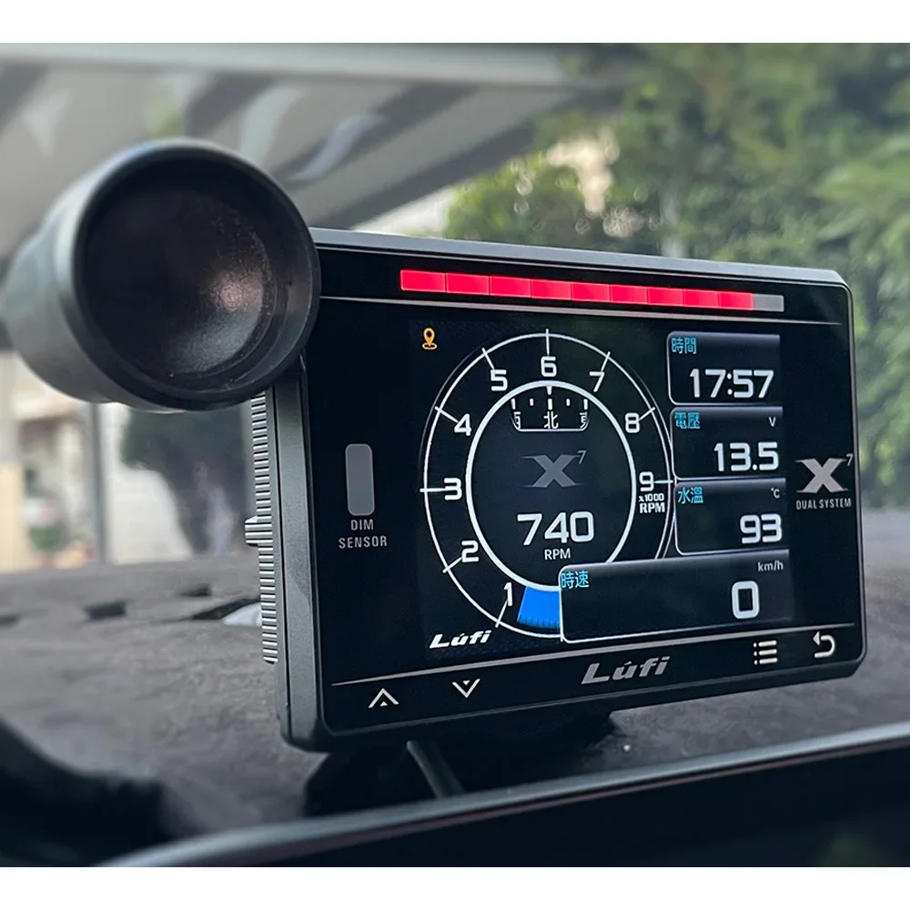 Фото LUFI X7 Манометр GPS Проекционный дисплей Давление масла с турбонаддувом Температура масла G Значение Гироскоп ЖК-дисплей Автомобильный измеритель OBD2 №2