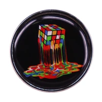 cubic melt abstraction enamel pin wrap clothes lapel brooch fine badge fashion jewelry friend gift