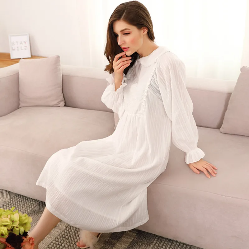 Modal Mesh Nightdress Women Lace Short Sleeve Nightgown Spring Sleepshirt Summer Princess Palace Style Home Dressing Gowns Women