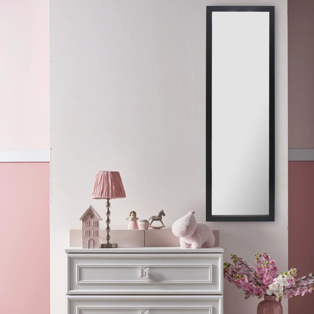 Полноразмерное Монтируемое прямоугольное стоячее зеркало 60 дюймов черное 20 43