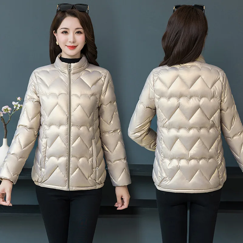 Winter Warm Women Parkas Fashion Slim Solid Coats Casual Office Lady Outwear Lightweight Zipper Cotton Jacket