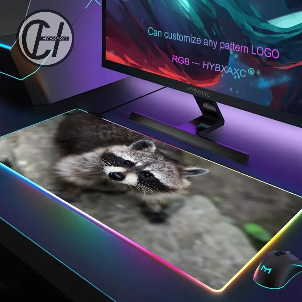 Отличный коврик для мыши Netta с рисунком енота RGB игровой Настольный HD-геймеров